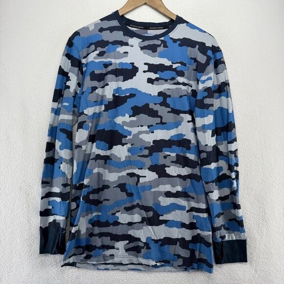 Duluth Trading Shirt Men's Medium Blue Gray Buck Naked Camo Base Layer Work - Picture 1 of 10